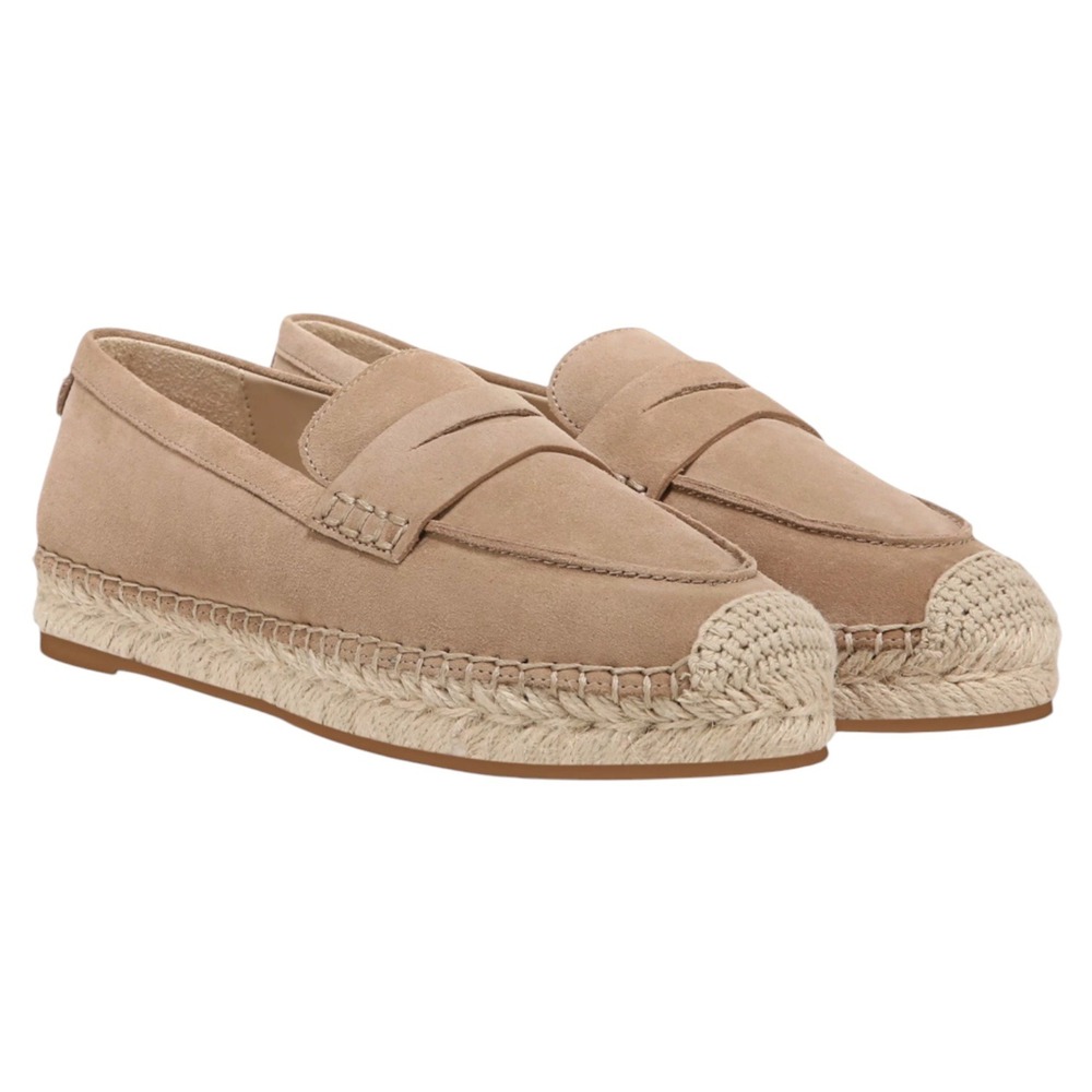 Sam Edelman Kai Suede Espadrille Penny Loafers Tan 9.5M